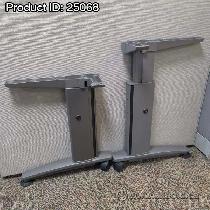 Pair of Silver Height Adjustable Table Desk Leg w/ Rear Wheel - Photo 3