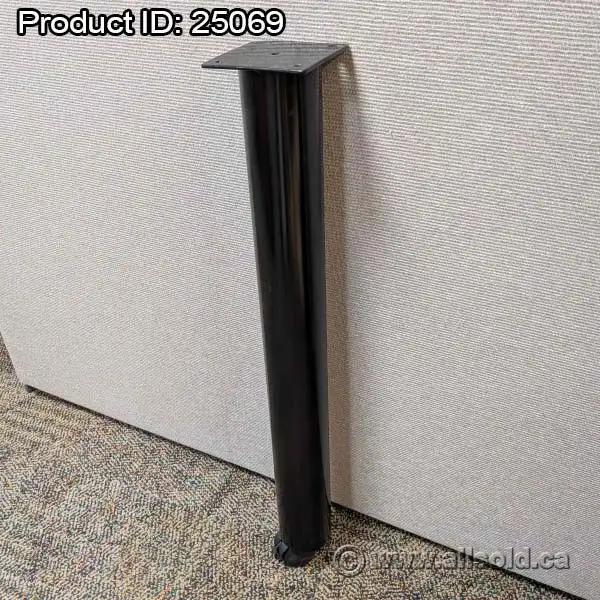 Black Rolling Office Table or Desk Leg 28' H