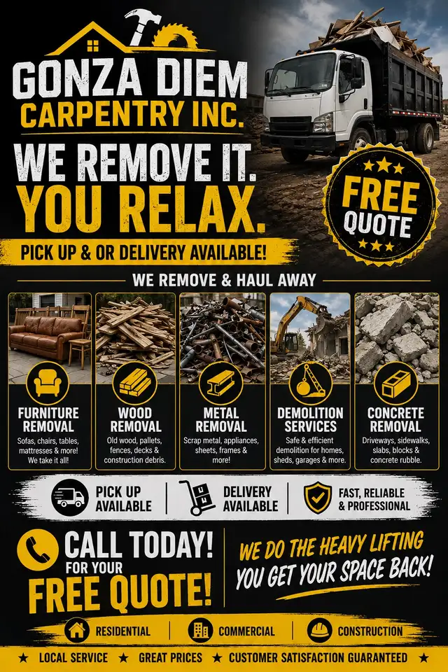 GONZA DIEM CARPENTRY INC. — DEMOLITION & REMOVAL