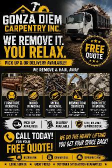 GONZA DIEM CARPENTRY INC. — DEMOLITION & REMOVAL