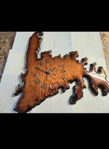 Newfoundland Clock $70  - live-edge handcrafted wood