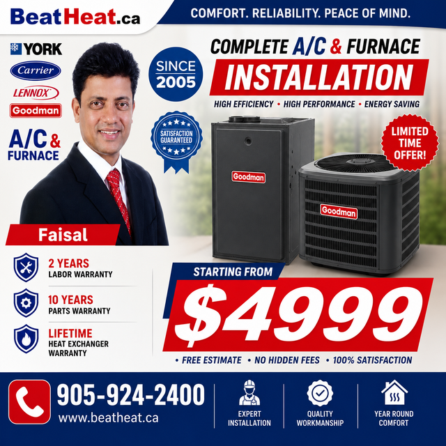 High Efficiency Goodman furnace and Air conditioner deals $5199