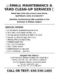 Men for all your needs/ Homme pour tout vos services