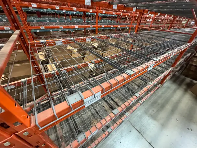 Used wire mesh decking for warehosue rack  - 48' x 46'