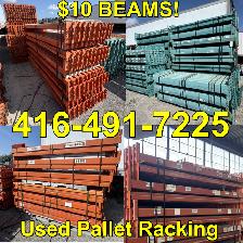 Used pallet racking blow out - $10 beams!