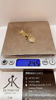 10k yellow Gold Chain with pendant # R 19 - Photo 5