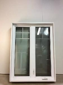 10439BP Fenêtre Battant PVC Noir 2 sect 1 ouvr 44 x 57 - Photo 2