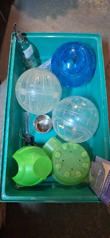 Large Lot with Hamster/ Guinea Pig Cage and Multiple Accessories