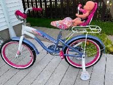 Getaway Girl 18" Bicycle with training wheels, rear doll seat