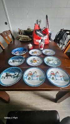Lot assiettes collection bonhomme de neige Noël