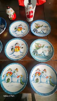 Lot assiettes collection bonhomme de neige Noël - Photo 2