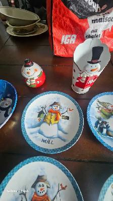 Lot assiettes collection bonhomme de neige Noël - Photo 4