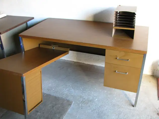 Used Office Desk With Side Desk! $30