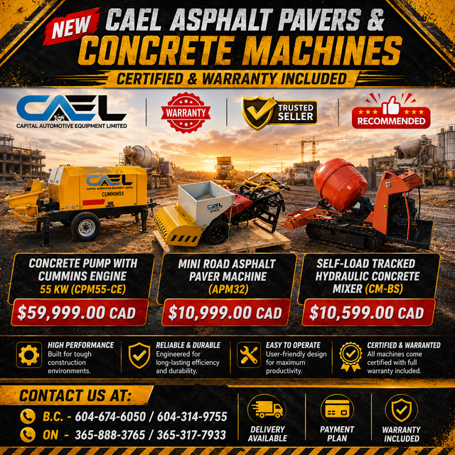 New CAEL Asphalt Pavers & Concrete Machines