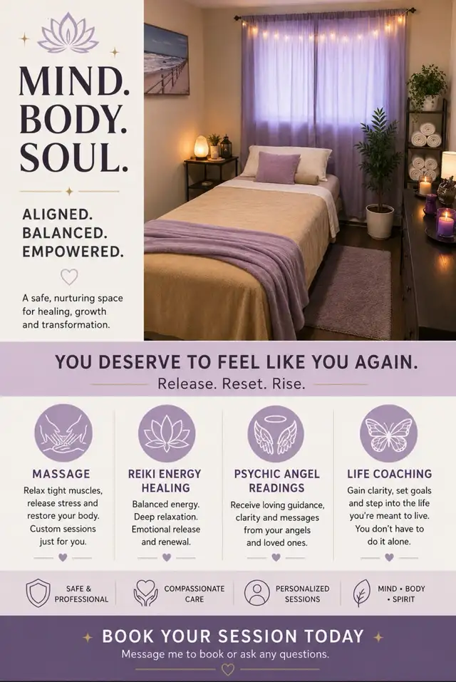 Relaxation Massage • Reiki • Angel Readings • Life Coaching