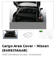 Nissan Murano retractable cargo cover, years 2009-14. Black