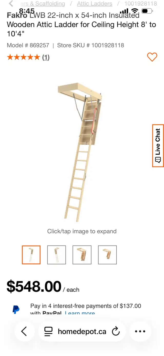 wooden attic ladder