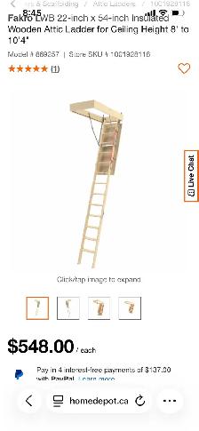 wooden attic ladder