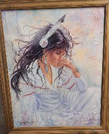Jonnie Kostoff Native American Thinker Woman Wall Art