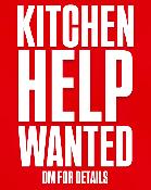 HIRING: KITCHEN HELPER - BRAMPTON ️ (WEEKENDS)