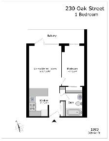 renovated one bedroom, river and gerrard - ID 2146 - Photo 10