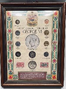 CANADA SILVER COIN COLLECTION KING GEORGE VI 1936-1952 FRAMED W/
