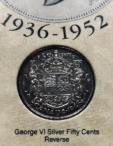 CANADA SILVER COIN COLLECTION KING GEORGE VI 1936-1952 FRAMED W/ - Photo 5