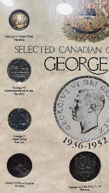 CANADA SILVER COIN COLLECTION KING GEORGE VI 1936-1952 FRAMED W/ - Photo 6