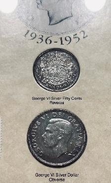 CANADA SILVER COIN COLLECTION KING GEORGE VI 1936-1952 FRAMED W/ - Photo 7