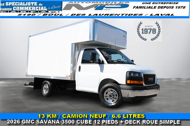 GMC Savana CUBE 12 PIEDS   DECK AVANT ROUE SIMPLE / 6.6 LITRES /