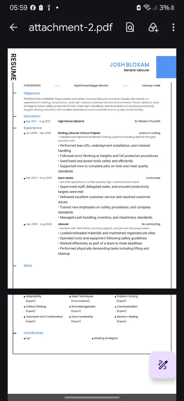 Looking for a full-time morning job