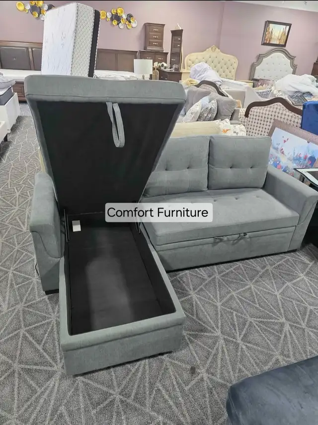 Pull out sofa bed with storage