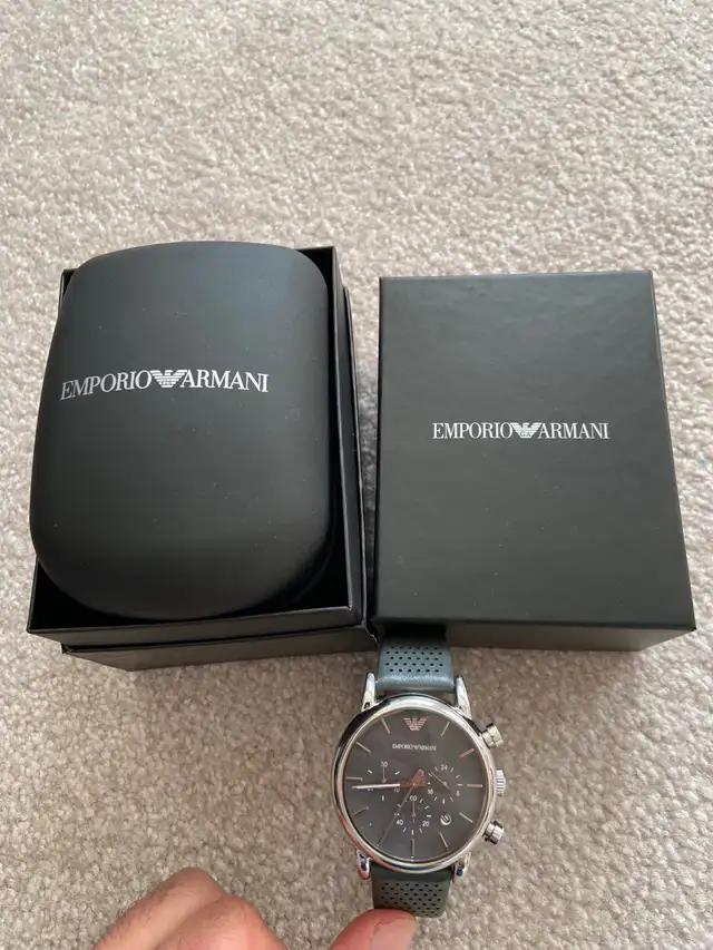 $100 Men’s Emporio Armani Luigi Grey Dial Chronograph Quartz