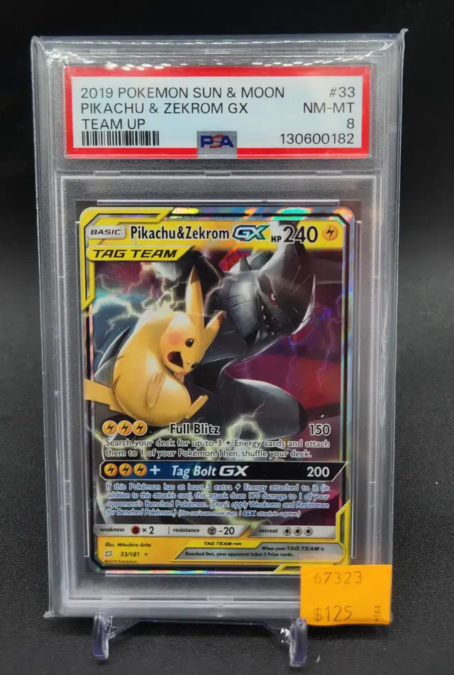 Pokemon Sun & Moon: Pikachu & Zekrom GX #33 2019 PSA Graded Card