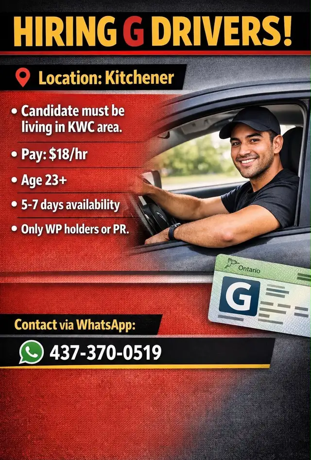 Hiring Delivery Drivers in Kitchener!