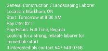 General Construction/Landscaping Labourer