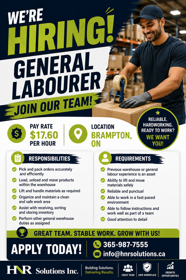 Urgent Hiring! General Labourer
