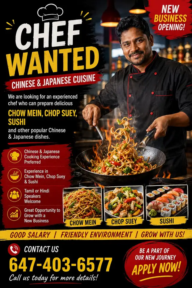‍ CHEF WANTED