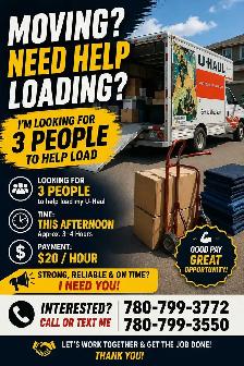 Looking for helpers to Load U Haul