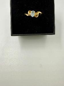 Women's 10K Gold Ring with Blue Topaz~Size 5