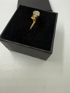 Women's 10K Gold Ring with Blue Topaz~Size 5 - Photo 2