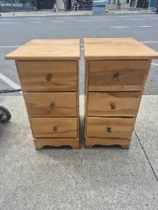 Bedside dressers hand made maple