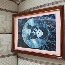 BEAU CADRE VITRÉ 10'x14' MAMAN PANDA SON BÉBÉ DANS BRAS: $20.00 - Photo 2