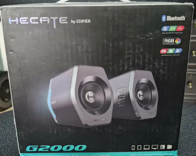 EDIFIER HECATE G2000 RGB GAMING SPEAKERS – BT/USB/AUX – NEW $80