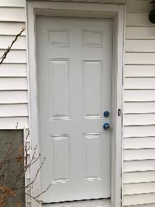 exterior door, not closing properly we can fix. Weather strippin