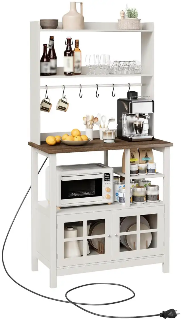 Kitchen Bakers Rack and Coffee Bar