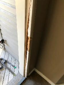cracked exterior door, not closing properly we can fix. Servicin - Photo 2