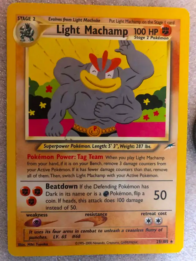 Light Machamp #25 Pokemon Neo Destiny  Light Flareon #46 Pokemon