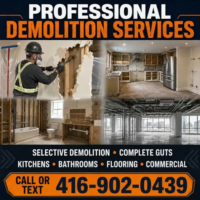 Professional demolition team
