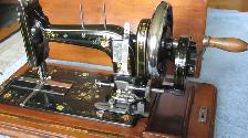 FABULOUS 1901 HAND CRANK SEWING MACHINE INLAYED WITH MOP